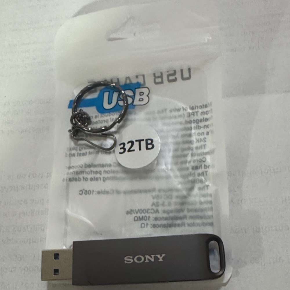 Sony Black USB Flash Drive with 32TB Capacity